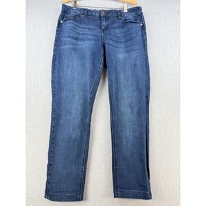 Seven7 Skinny Jeans Womens Size 12 Blue Stretch Denim Mid Rise Stud Pocket